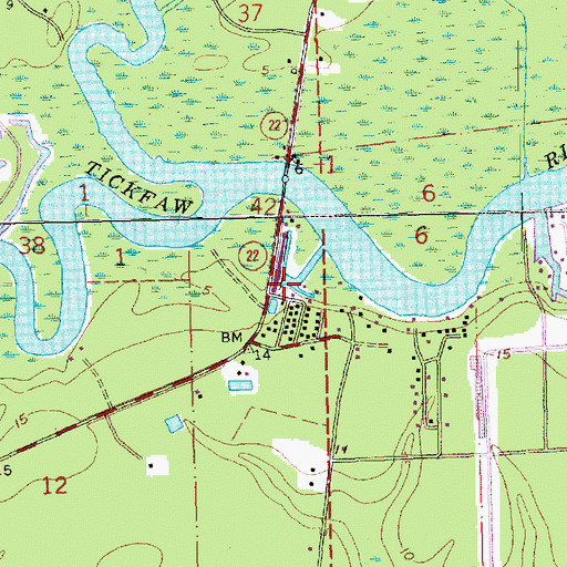 Topographic Map of Tickfaw Marina, LA