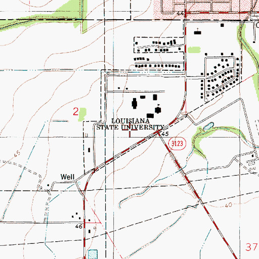 Topographic Map of Louisiana State University Eunice Health and Physical Education Parking Lot, LA