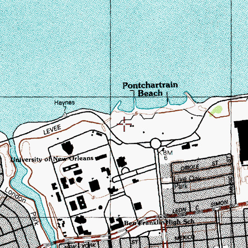 Topographic Map of University of New Orleans Foundation, LA