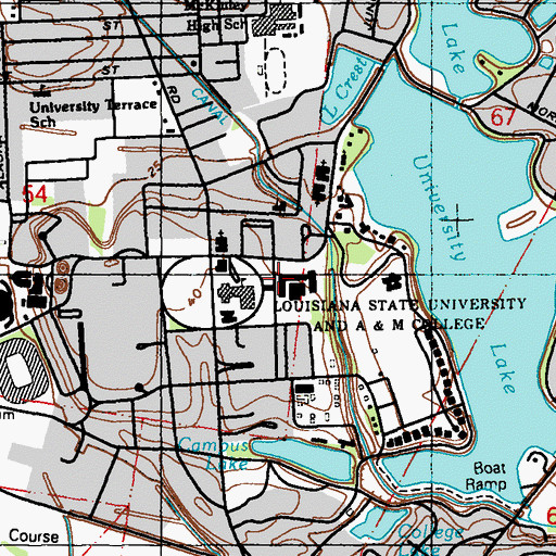 Topographic Map of Louisiana State University Laboratory School Auditorium, LA