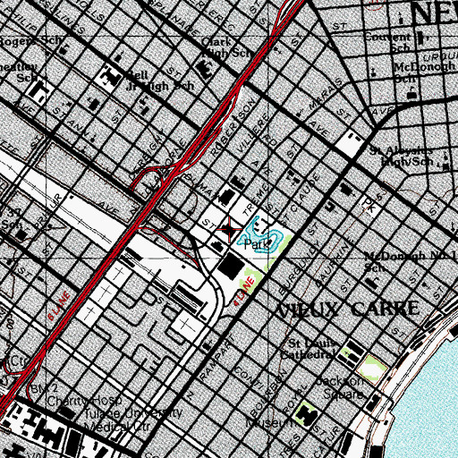 Topographic Map of Mahalia Jackson Theater of the Performing Arts, LA