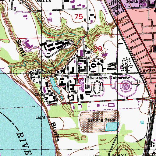 Topographic Map of Southern University Fine Arts Theatre, LA