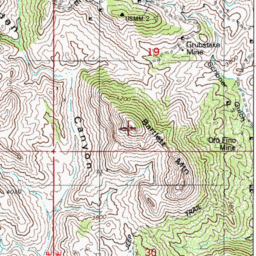 Topographic Map of Bartlett Mountain, AZ
