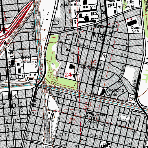 Topographic Map of Bertha Maugrauer Center, LA