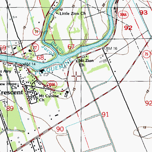 Topographic Map of C M Zito Multipurpose Center, LA