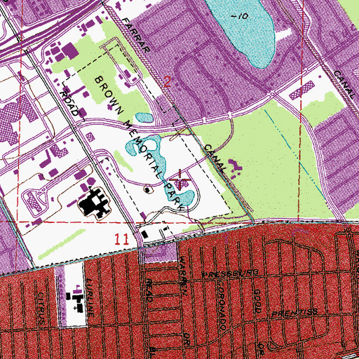 Topographic Map of Joe Brown Center, LA