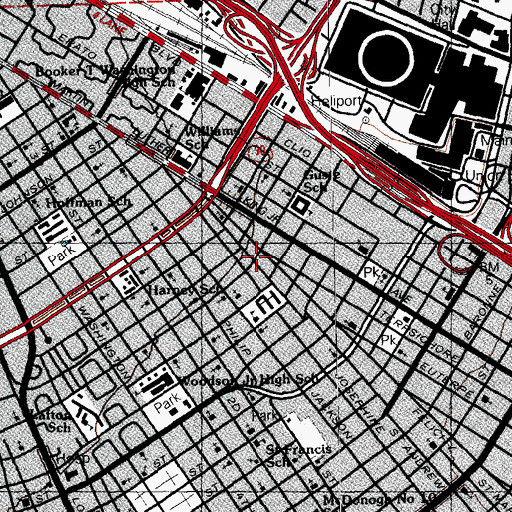 Topographic Map of Keller Golden Age Community Center, LA