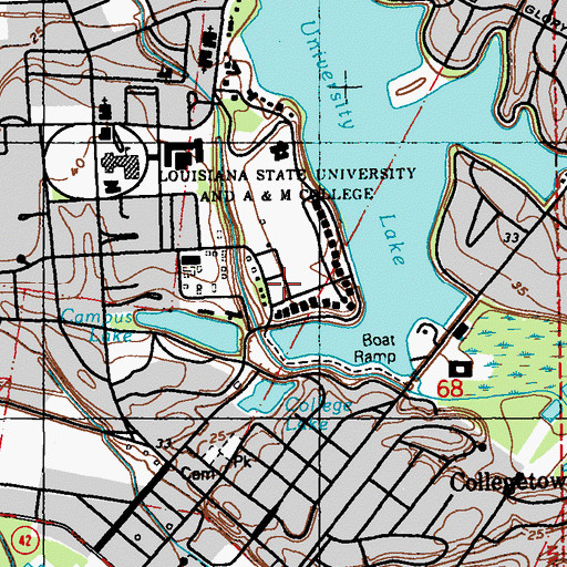 Topographic Map of Louisiana State University Student Recreational Sports Complex, LA