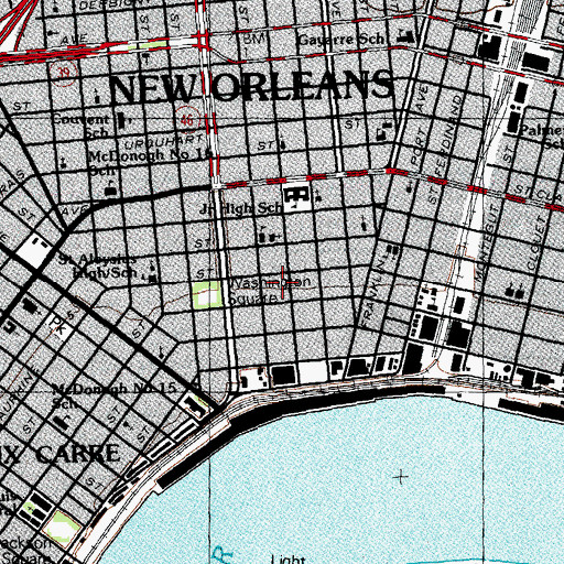 Topographic Map of Mandeville Commuity Center, LA
