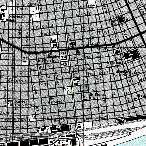 Topographic Map of Miller Recreation Center, LA