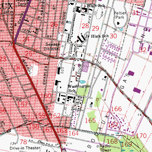 Topographic Map of Moses Community Center, LA