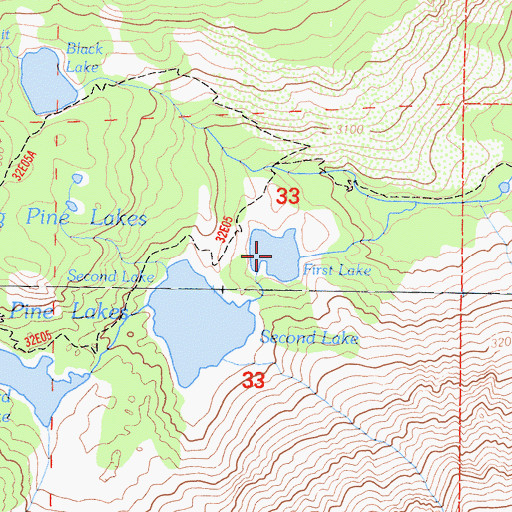 Topographic Map of First Lake, CA