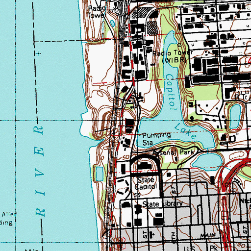 Topographic Map of Claiborne Conference Center, LA