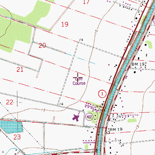 Topographic Map of Bayou Side Golf Course, LA