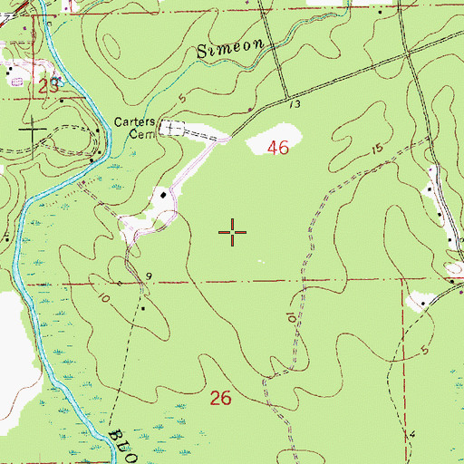 Topographic Map of Carter Plantation Golf Course, LA