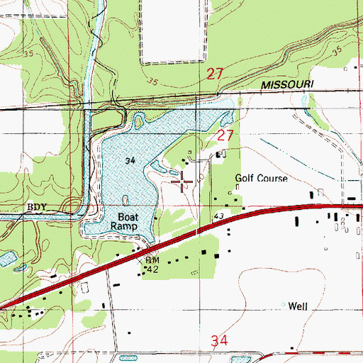 Topographic Map of Eunice Country Club, LA