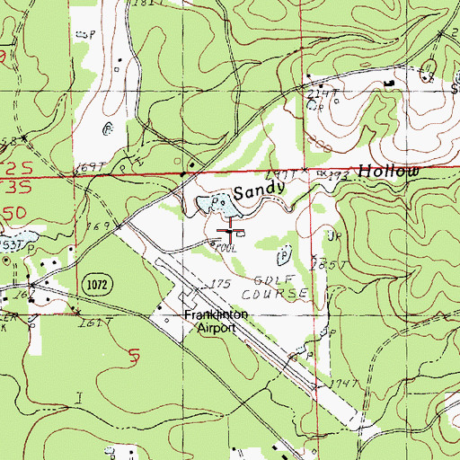 Topographic Map of Franklinton Country Club, LA