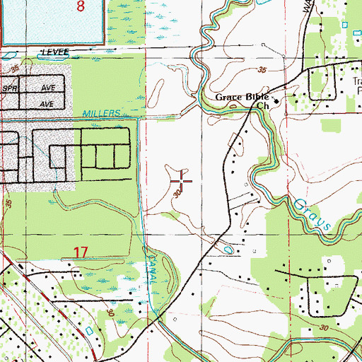 Topographic Map of Greystone Country Club, LA