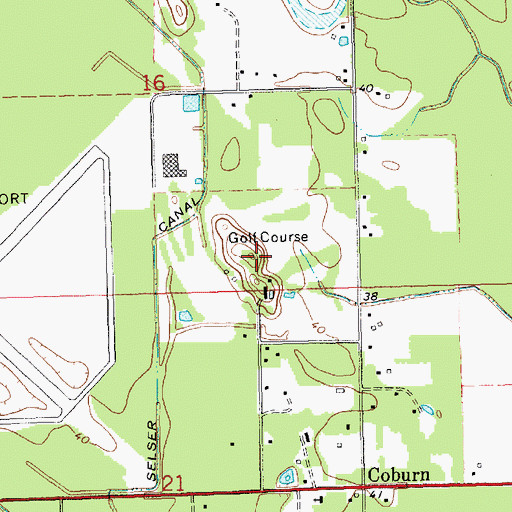 Topographic Map of Oak Knoll Country Club, LA