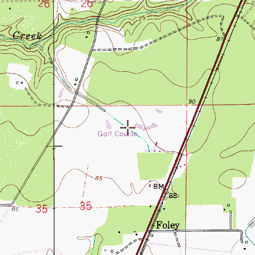 Topographic Map of Rice Wood Country Club, LA