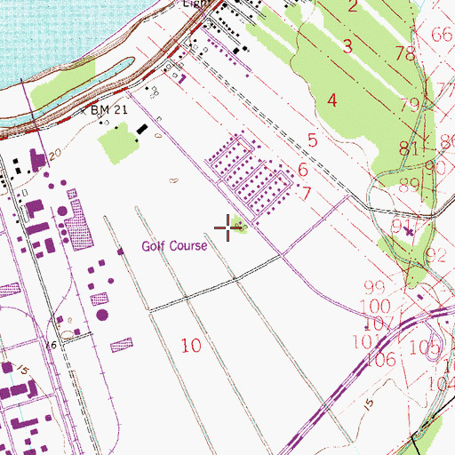 Topographic Map of Riverdale Country Club, LA