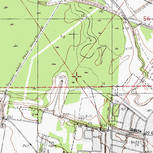 Topographic Map of Squirrel Run Golf Club, LA