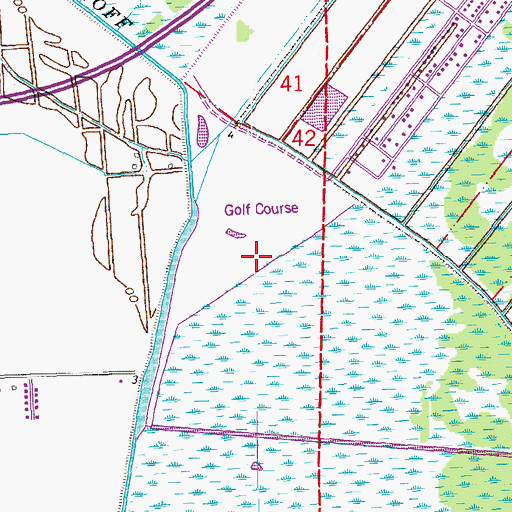 Topographic Map of Sugarland Country Club, LA