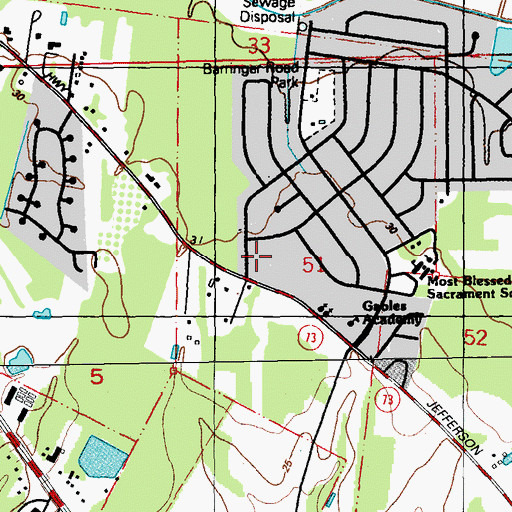 Topographic Map of Abiding Hope Fellowship, LA