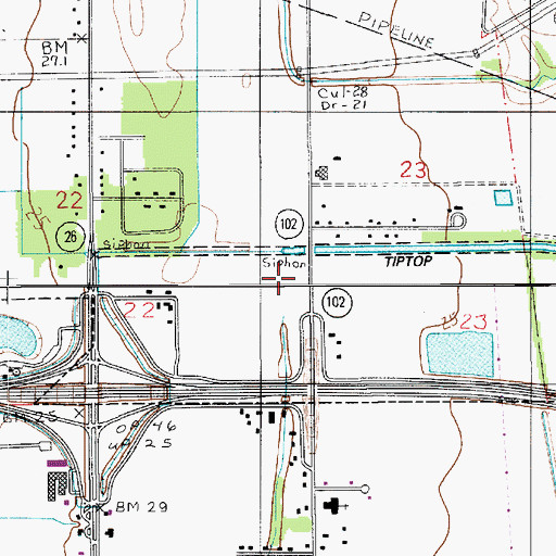 Topographic Map of Bethel Baptist Church, LA
