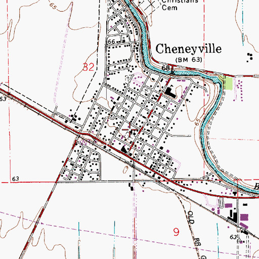 Topographic Map of Beulah Baptist Church, LA