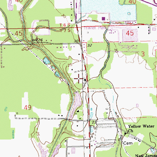 Topographic Map of Bible Baptist Church, LA