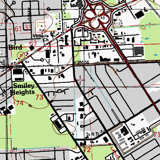 Topographic Map of Bible World Christian Center, LA