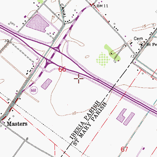 Topographic Map of Calvary Pentecostal Church, LA
