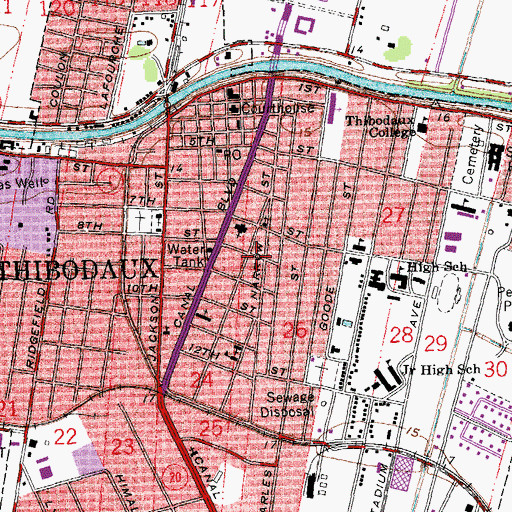 Topographic Map of Calvary United Methodist Church, LA