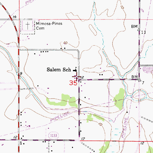 Topographic Map of Candlestick Baptist Church, LA