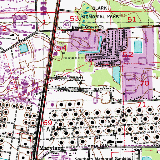 Topographic Map of Carroll Baptist Church, LA
