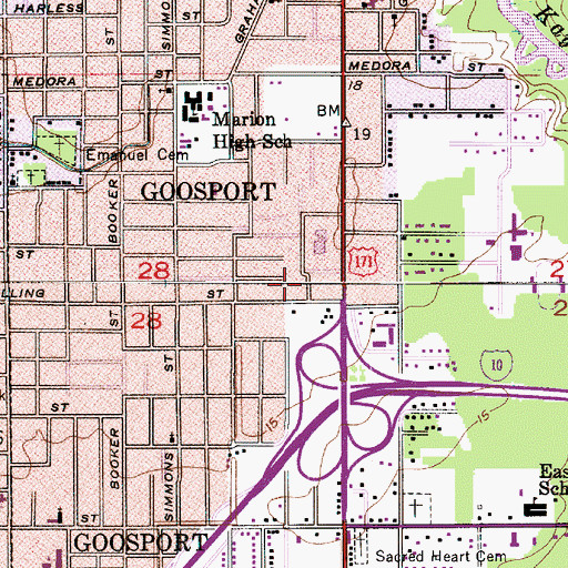 Topographic Map of Cathedral of Faith Baptist Church, LA