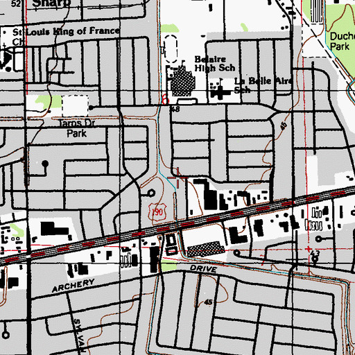 Topographic Map of Celebration of Life, LA