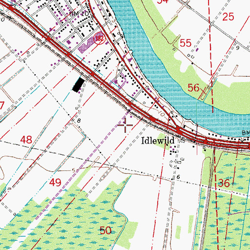 Topographic Map of Central Baptist Church, LA