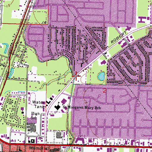Topographic Map of Central Baptist Church, LA