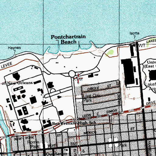 Topographic Map of Chapel of the Holy Comforter, LA