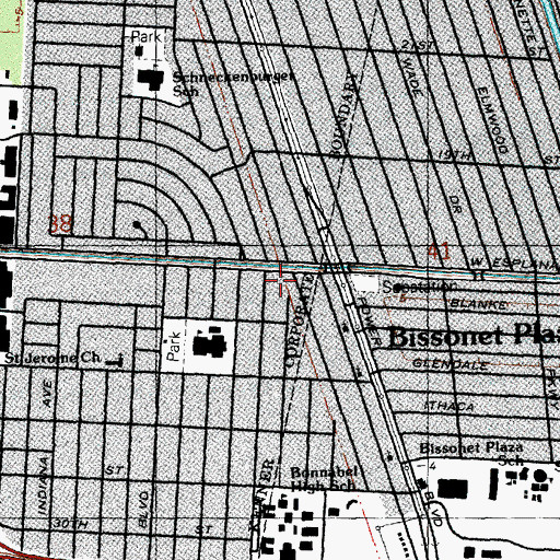 Topographic Map of Chinese Presbyterian Church, LA