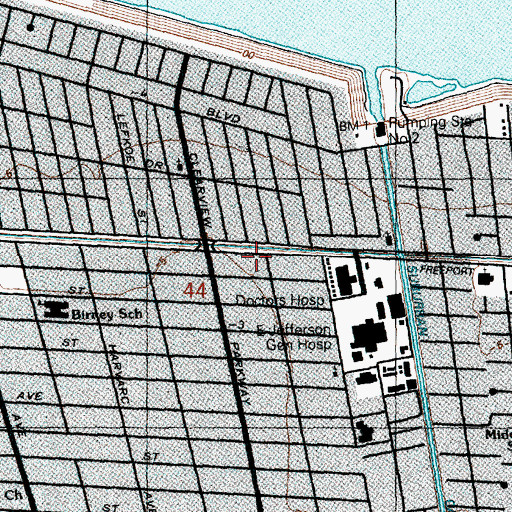 Topographic Map of Christ Church Pro - Cathedral, LA
