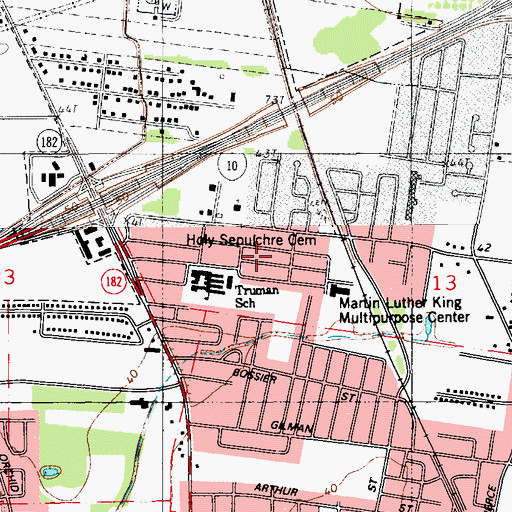 Topographic Map of Christ Gospel Ministries, LA