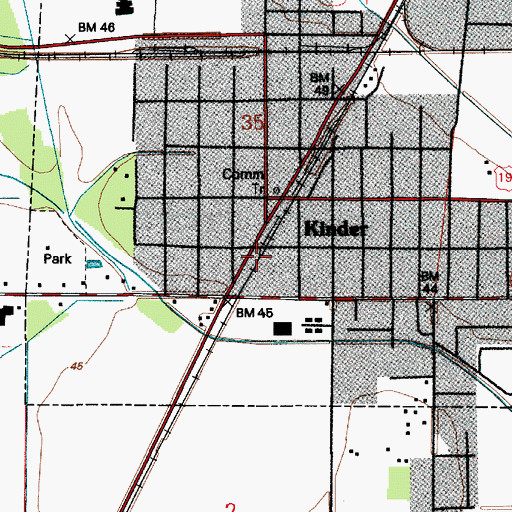 Topographic Map of Christ Praise and Worship Center, LA