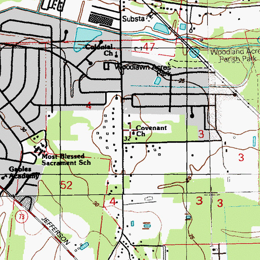 Topographic Map of Christ Presbyterian Church, LA