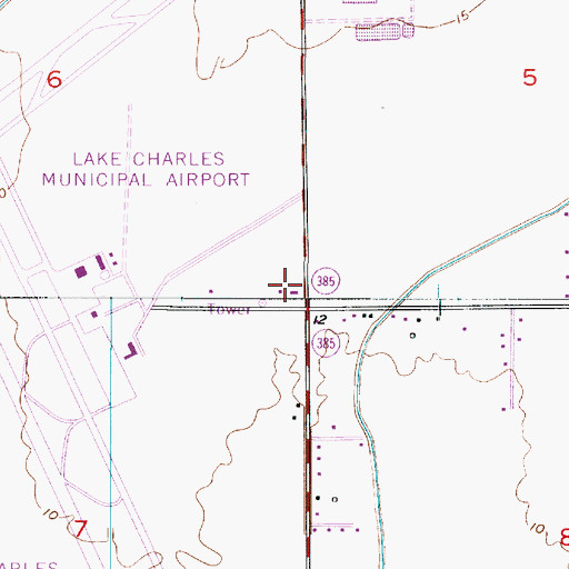 Topographic Map of Christ the King Catholic Church, LA