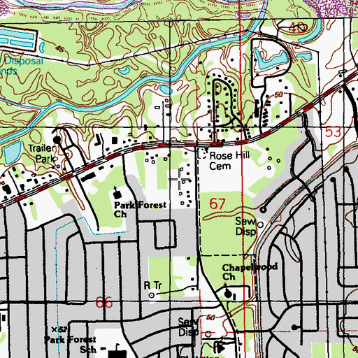 Topographic Map of Christ the King Christian Center, LA