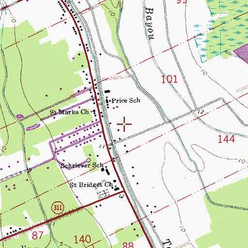 Topographic Map of Christian Assembly Church, LA