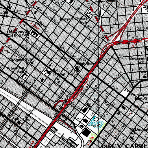 Topographic Map of Christian Light Missionary Church, LA